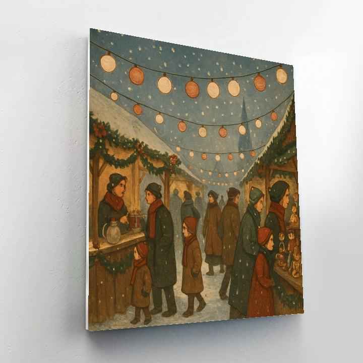 Christmas Market Under Paper Lanterns painting number kit