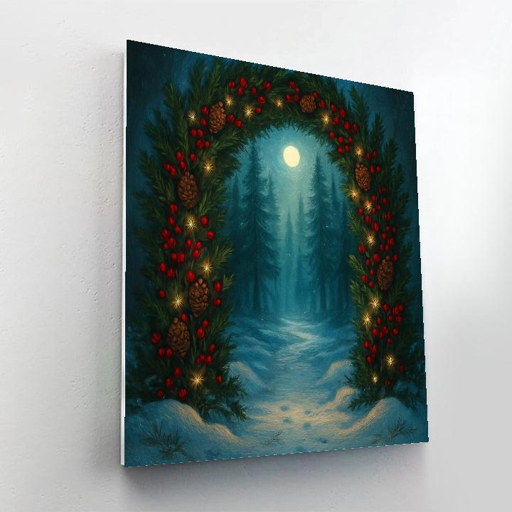 Evergreen Archway To Winter Fairytale paint by color
