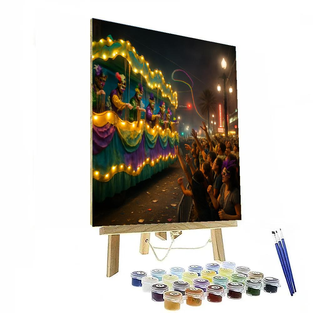 Mardi Gras Night Parade On New Orleans Canal Street Painting by numbers kit