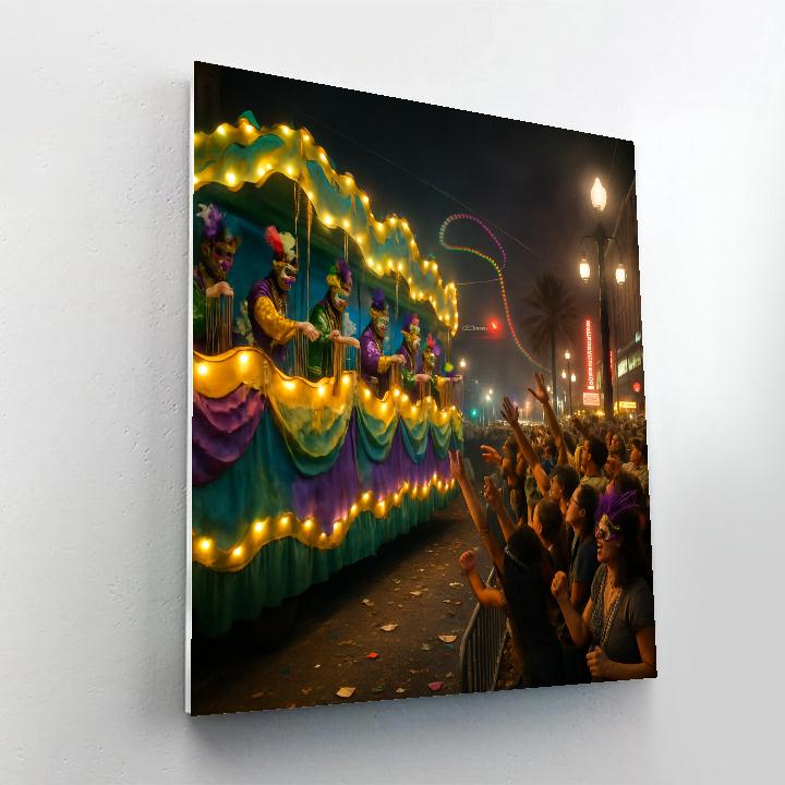 Mardi Gras Night Parade On New Orleans Canal Street Painting by numbers kit