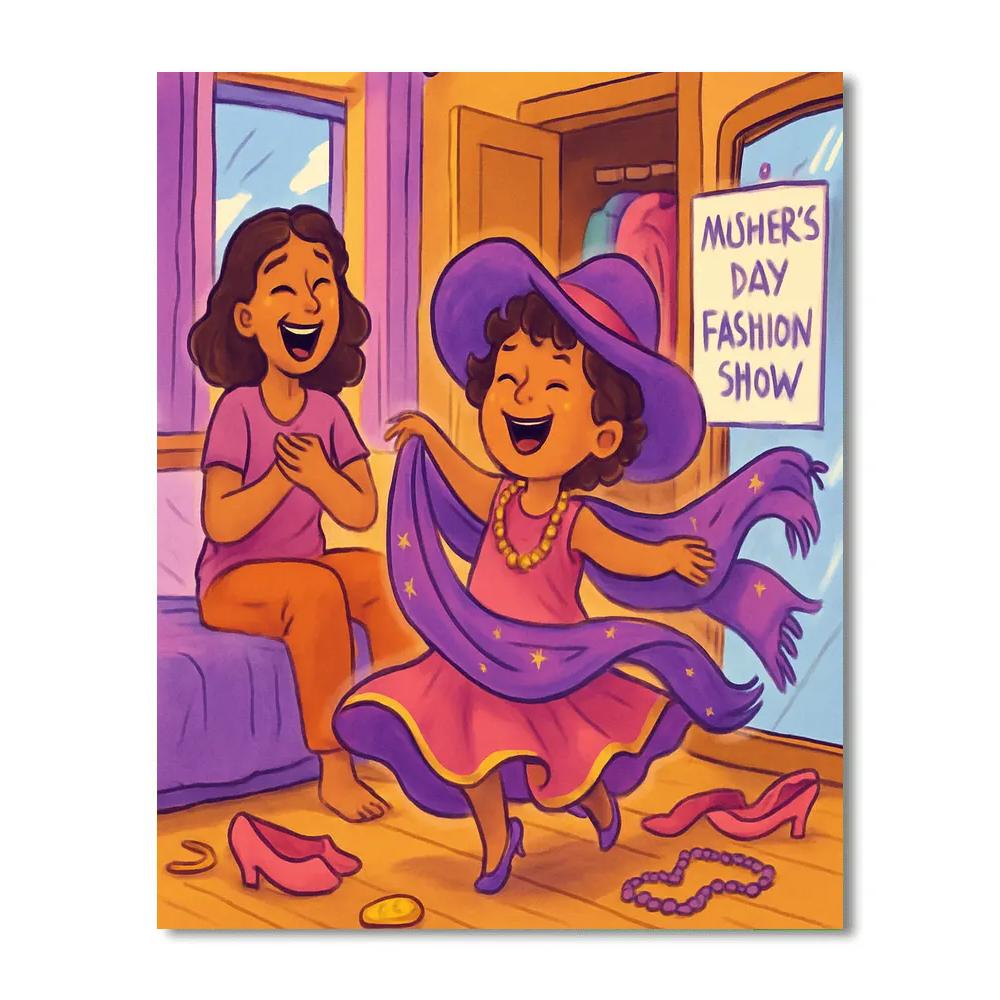 Mothers Day Closet Fashion Show Number painting