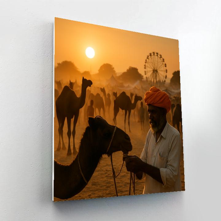 Pushkar Camel Fair Sunset On The Dunes Painting by numbers kit