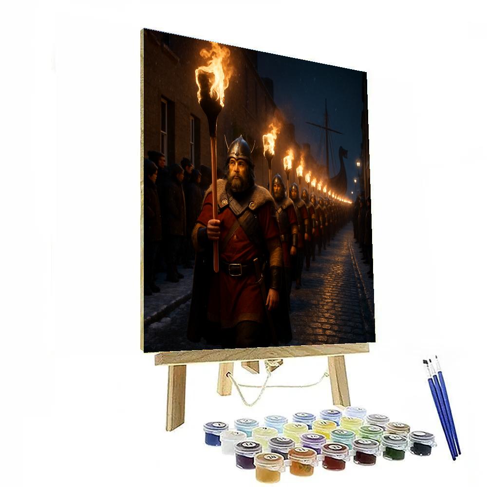 Up Helly Aa Torchlight Procession In Lerwick Number painting