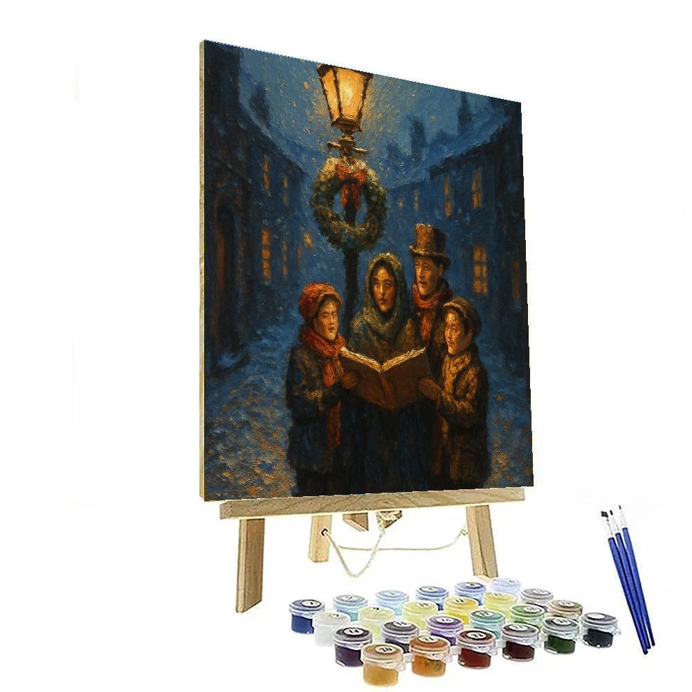 Midwinter Carolers By Gaslight paint by numbers