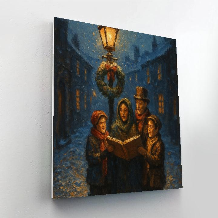Midwinter Carolers By Gaslight paint by numbers