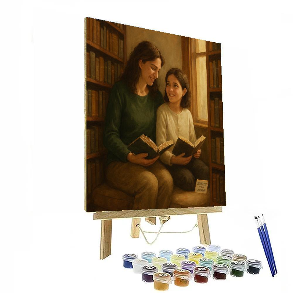 Quiet Library Corner With Mom Paint by numbers art