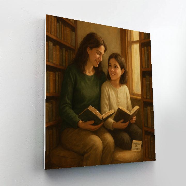 Quiet Library Corner With Mom Paint by numbers art