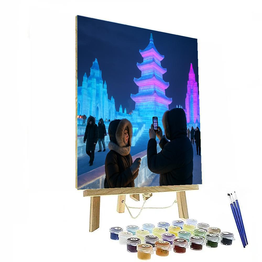 Harbin Ice And Snow Festival Sculptures At Dusk Paint by numbers kits