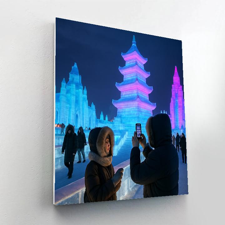Harbin Ice And Snow Festival Sculptures At Dusk Paint by numbers kits