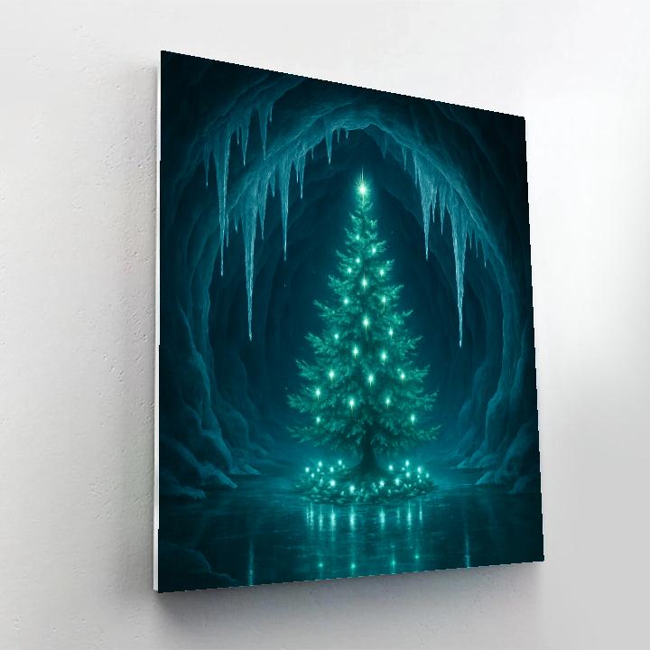 Secret Ice Cave Christmas Tree Painting by numbers kit