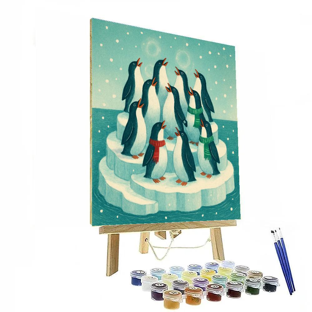 Penguin Choir On The Iceberg Stage Paint by numbers art