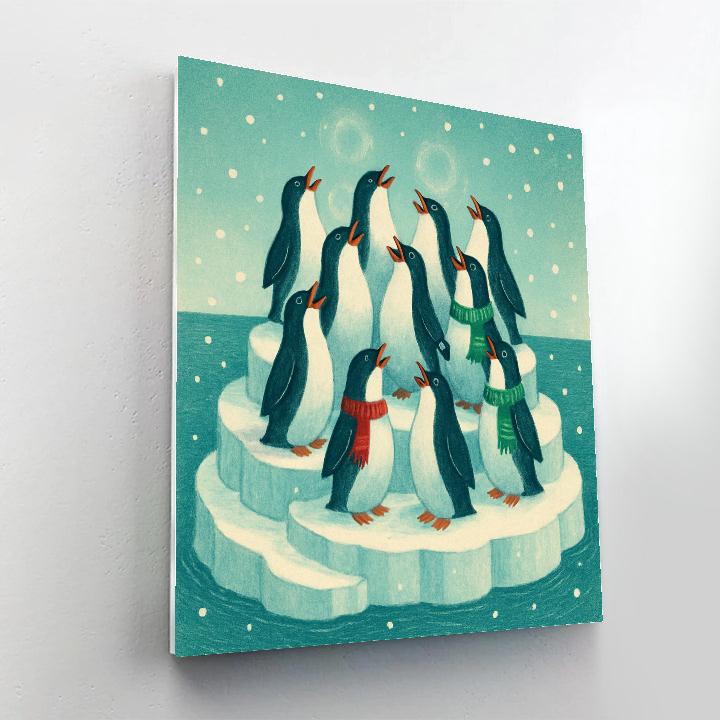 Penguin Choir On The Iceberg Stage Paint by numbers art