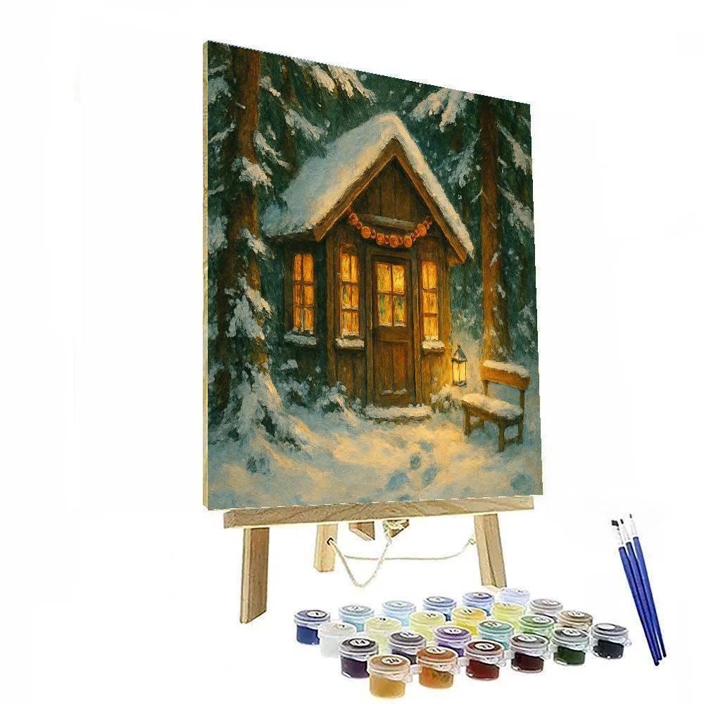 Christmas Library In The Pines Number painting