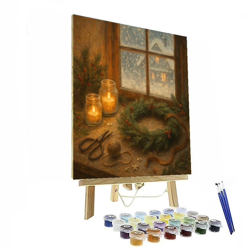 Wreath Makers Snowy Workshop Paint by numbers kits