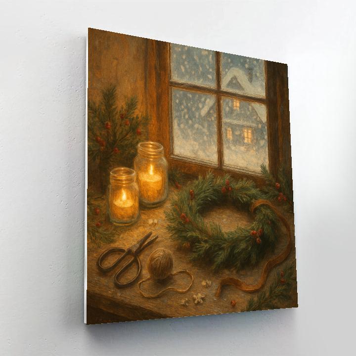 Wreath Makers Snowy Workshop Paint by numbers kits