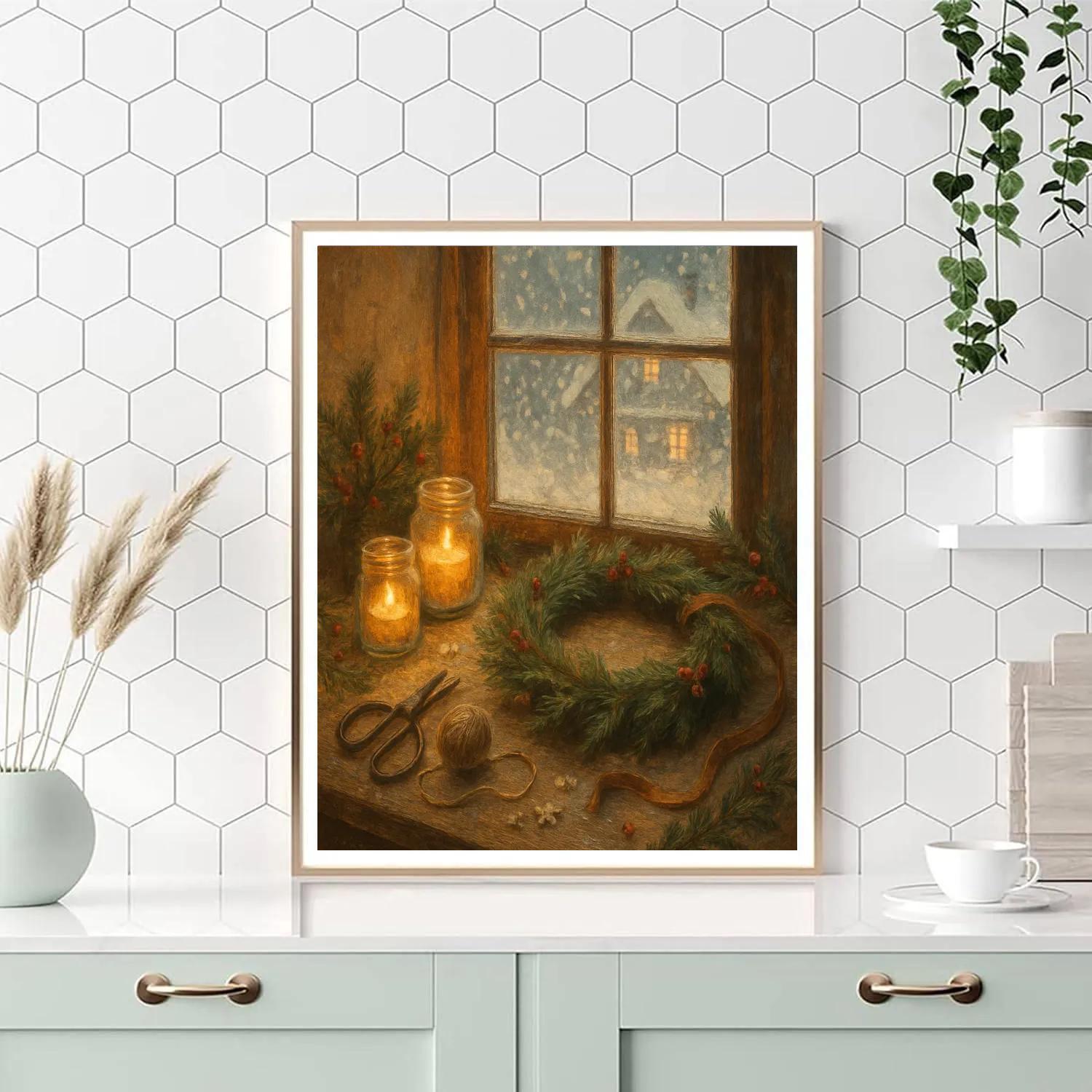 Wreath Makers Snowy Workshop Paint by numbers kits