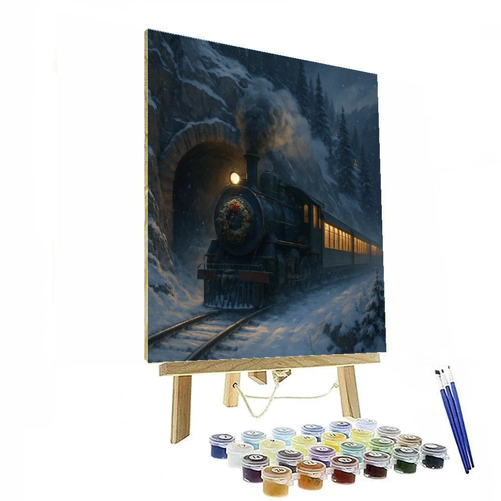 Evergreen Train Through The Mountain Tunnel Number painting