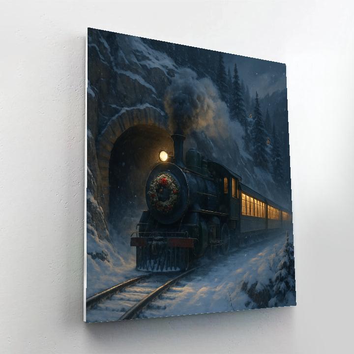 Evergreen Train Through The Mountain Tunnel Number painting