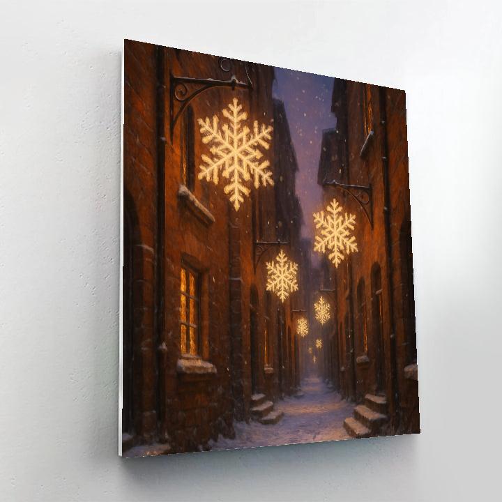 Snowflake Lanterns In The Alleyway Number painting