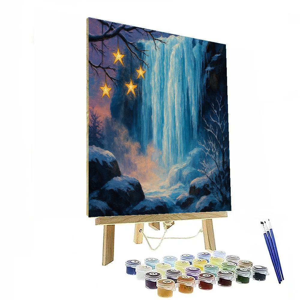 Frozen Waterfall Star Lanterns paint by number