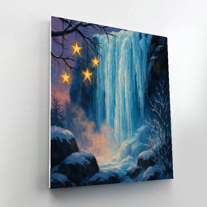 Frozen Waterfall Star Lanterns paint by number