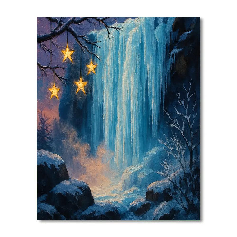 Frozen Waterfall Star Lanterns paint by number