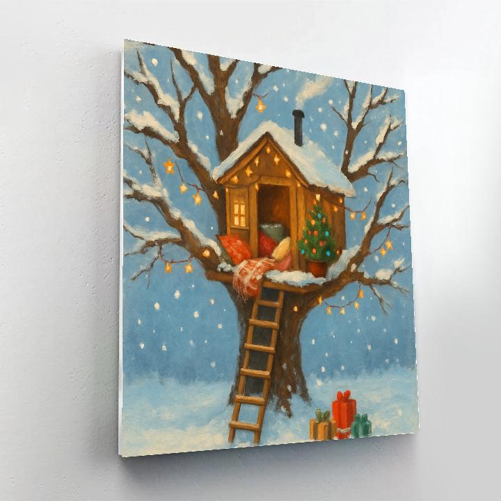Christmas Morning Treehouse Hideout paint by color