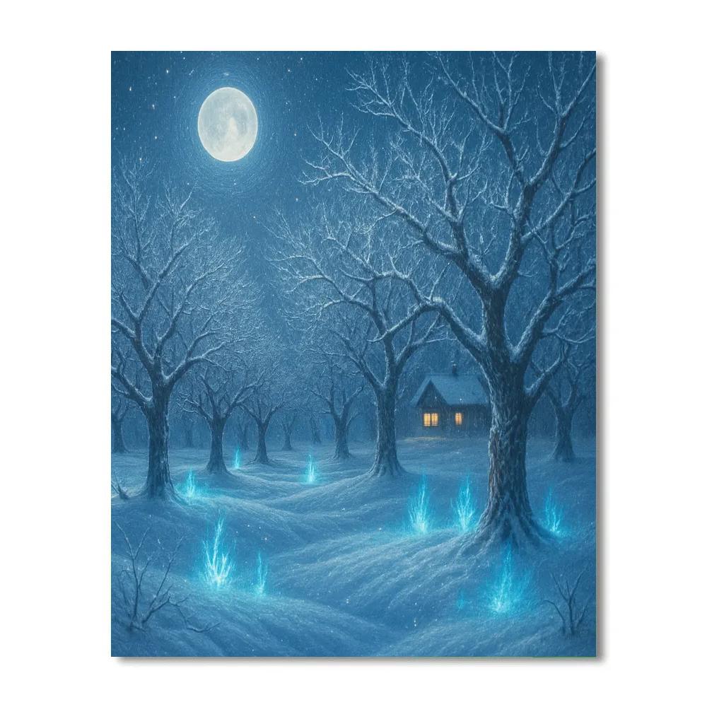 Moonlit Christmas Orchard Foxfire paint by color