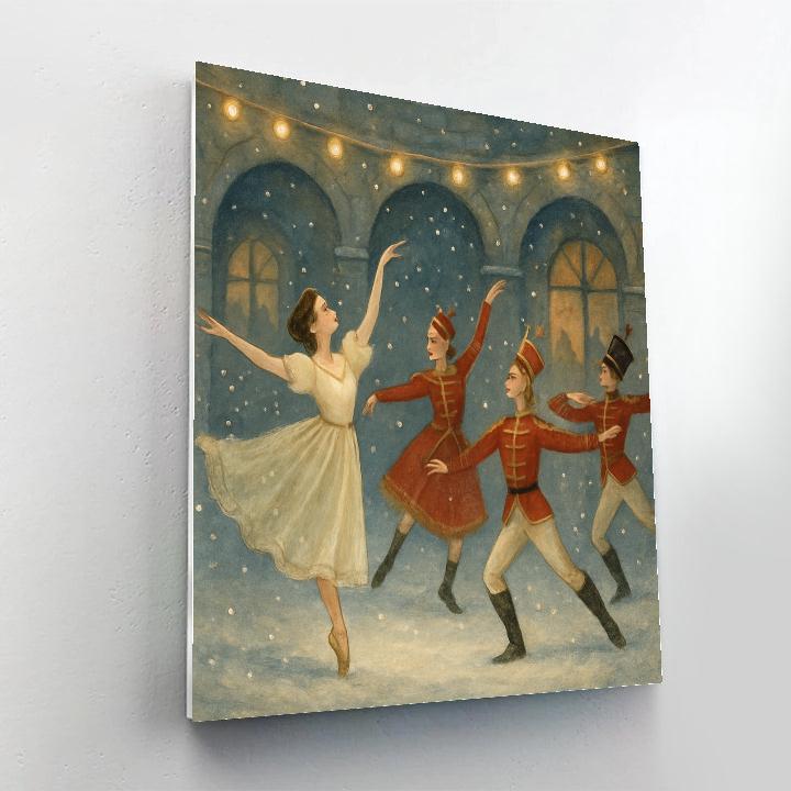 Nutcracker Ballet In The Snowy Courtyard Paint by numbers art