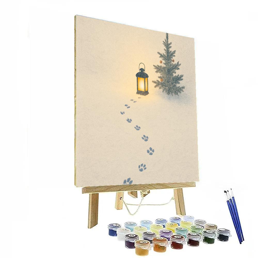 Arctic Fox Tracks To The Lantern Paint by numbers art