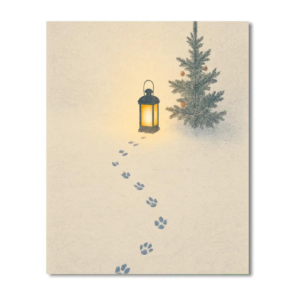 Arctic Fox Tracks To The Lantern Paint by numbers art