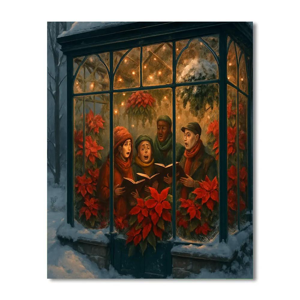 Christmas Choir In The Glass Greenhouse DIY paint by numbers