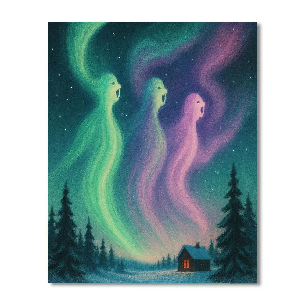 Winter Choir Of Northern Lights Numbered painting kits