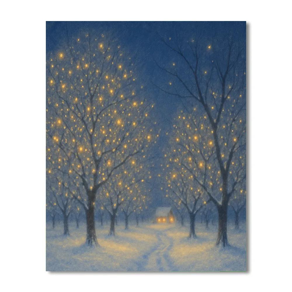 Christmas Firefly Orchard paint by number