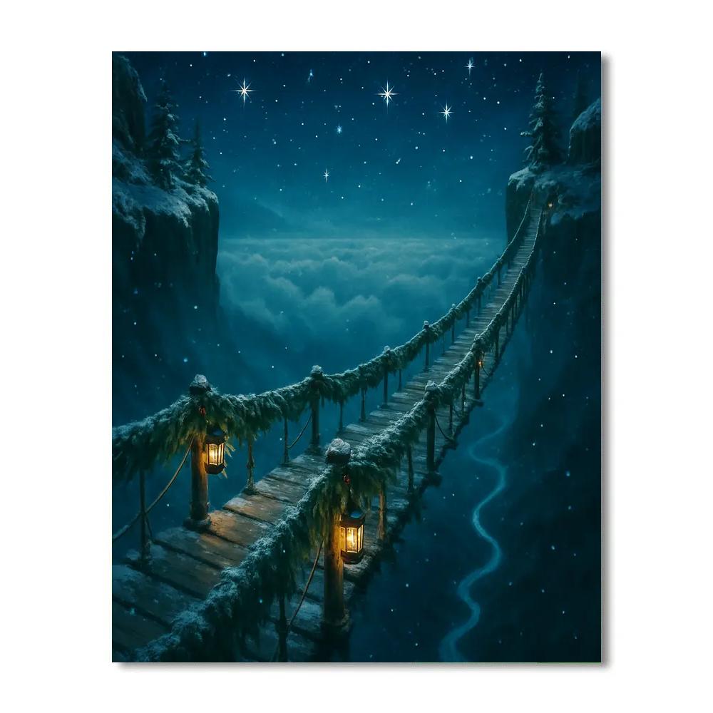 Evergreen Sky Bridge painting number kit