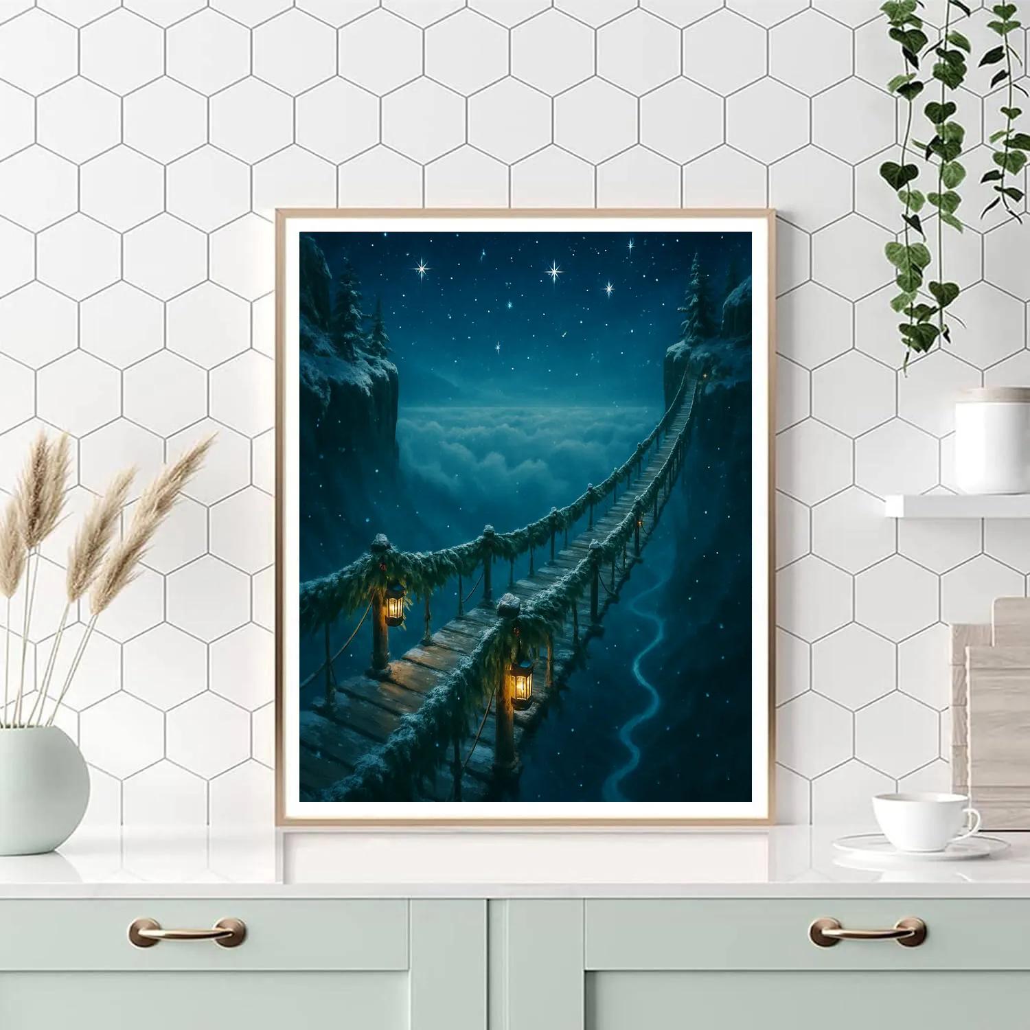 Evergreen Sky Bridge painting number kit