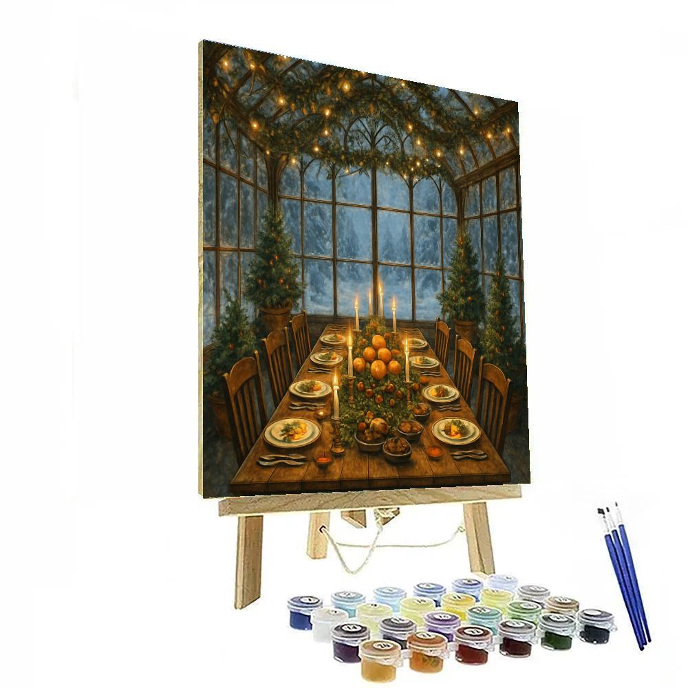 Frosted Greenhouse Winter Feast Numbered painting kits