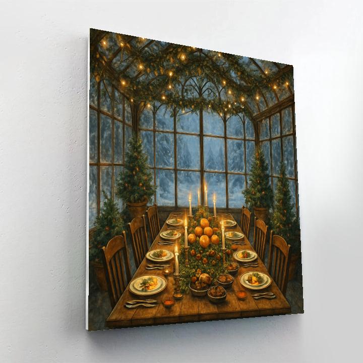 Frosted Greenhouse Winter Feast Numbered painting kits