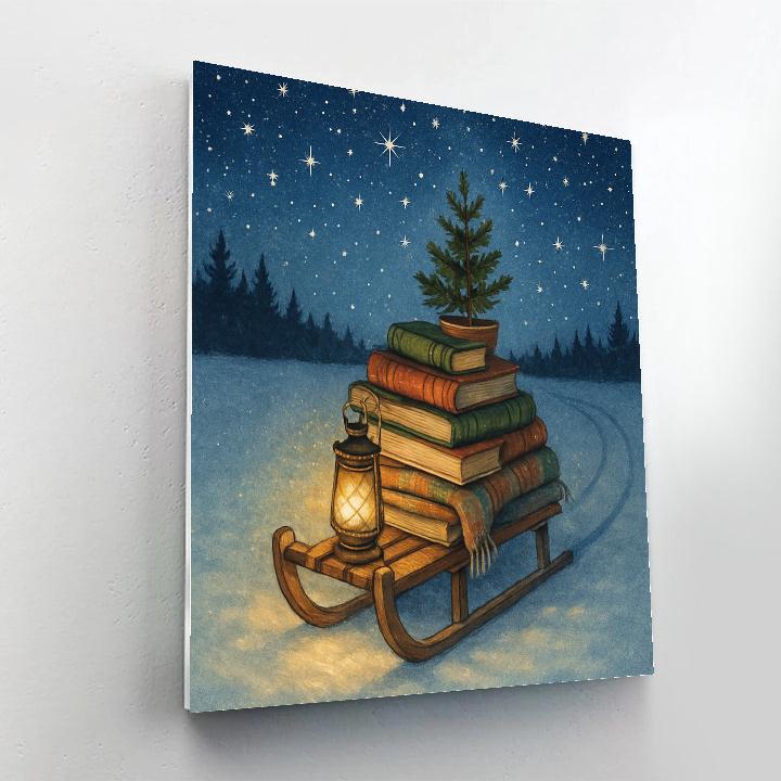 Starlit Christmas Sled Library paint by numbers