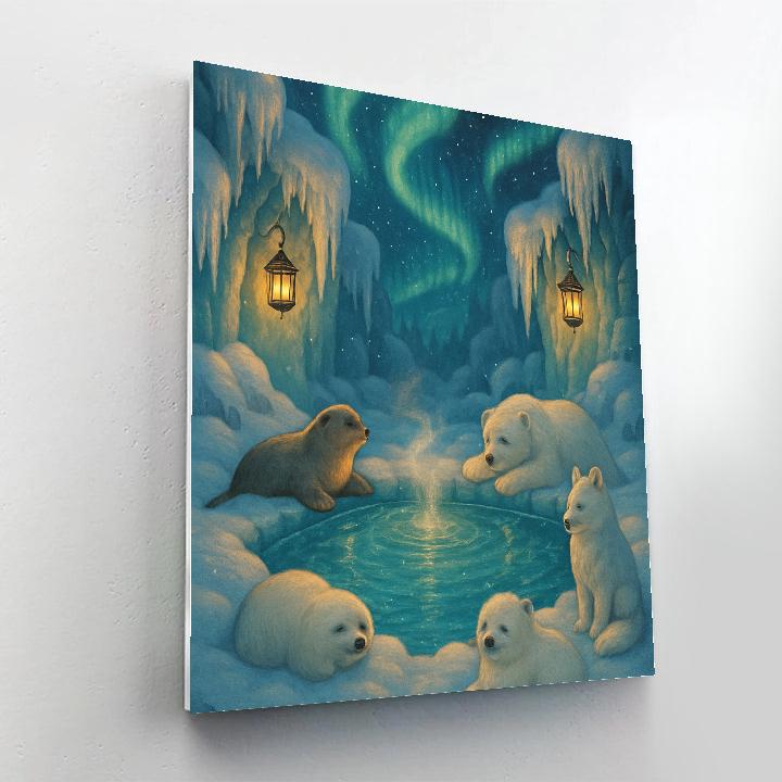 Arctic Christmas Hot Spring paint by numbers