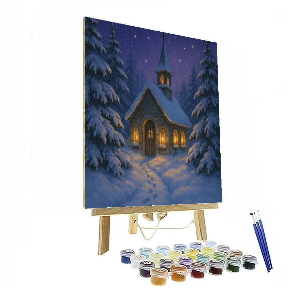 Snowbound Chapel Of Candles Painting by numbers kit