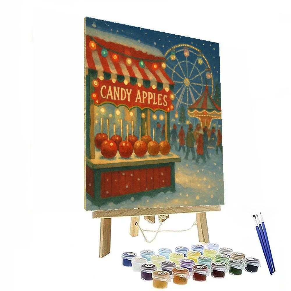 Candy Apple Winter Fairground painting number kit