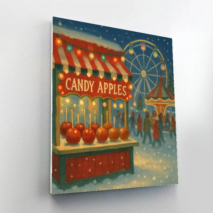 Candy Apple Winter Fairground painting number kit