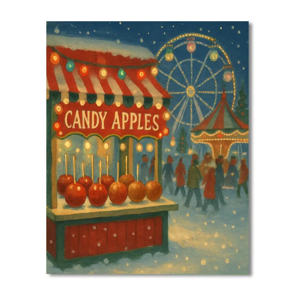 Candy Apple Winter Fairground painting number kit