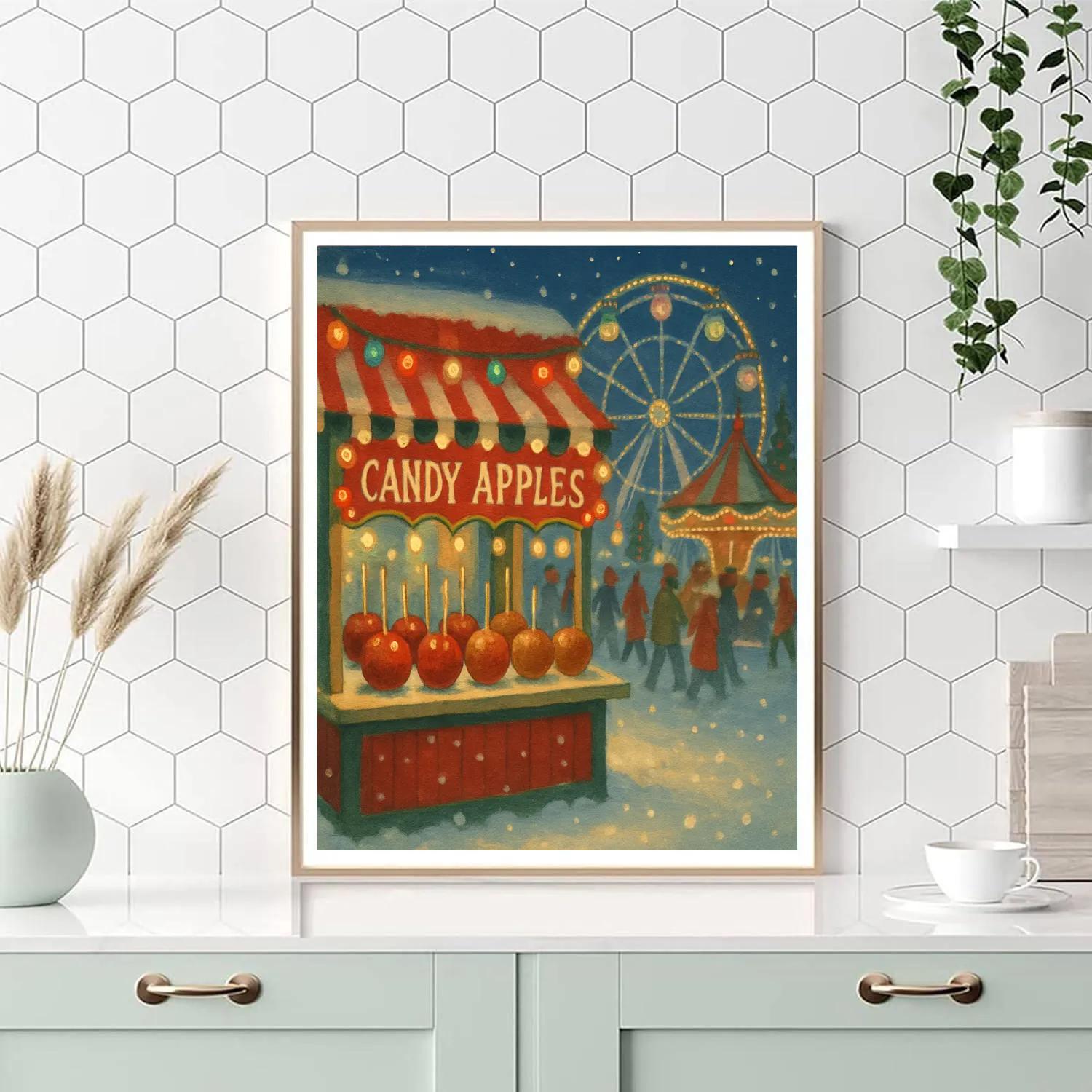 Candy Apple Winter Fairground painting number kit