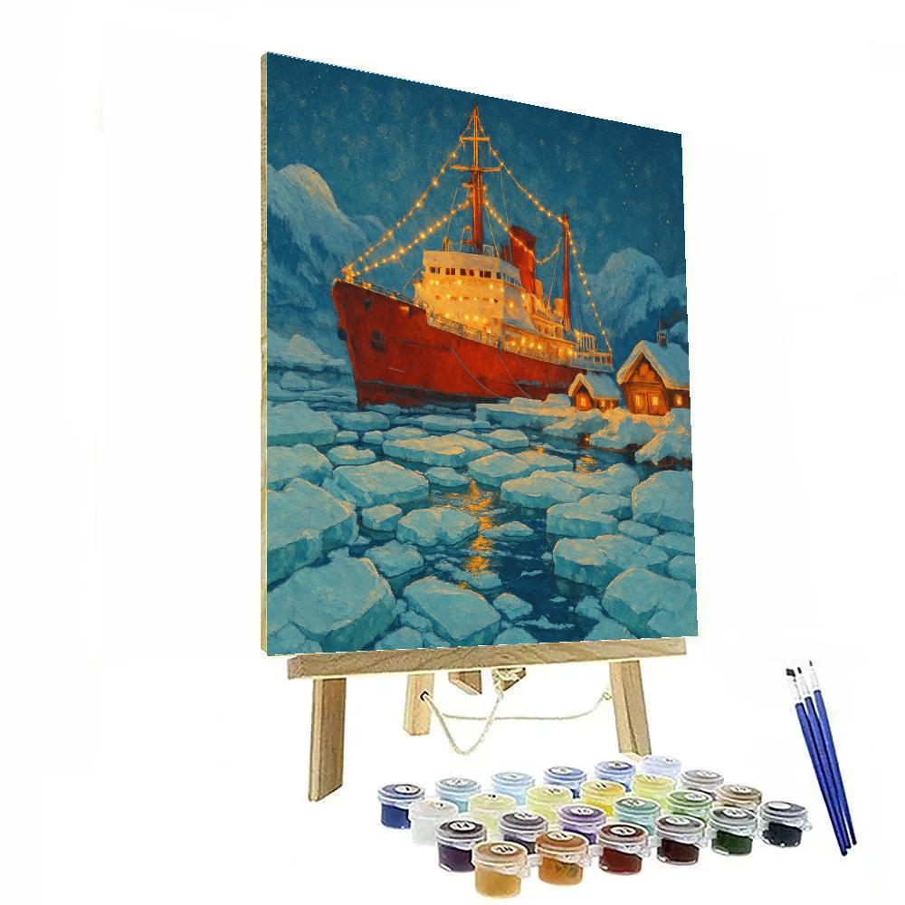 North Pole Icebreaker Harbor Lights DIY paint by numbers