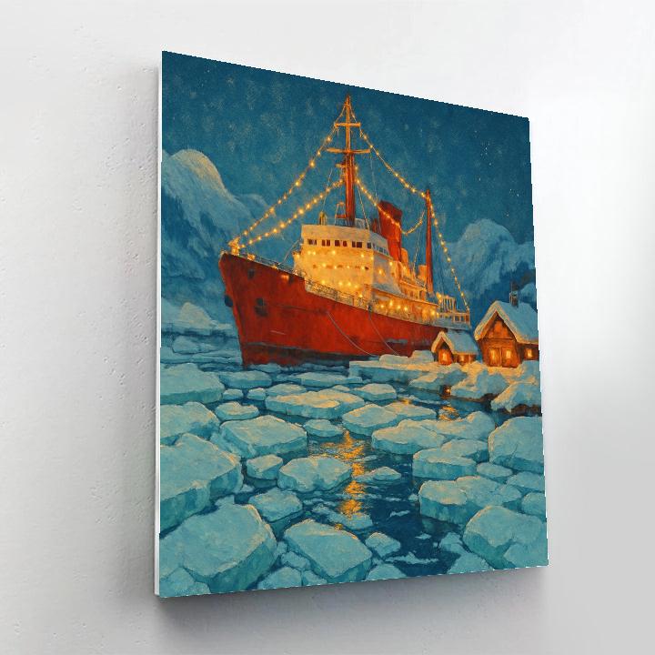 North Pole Icebreaker Harbor Lights DIY paint by numbers