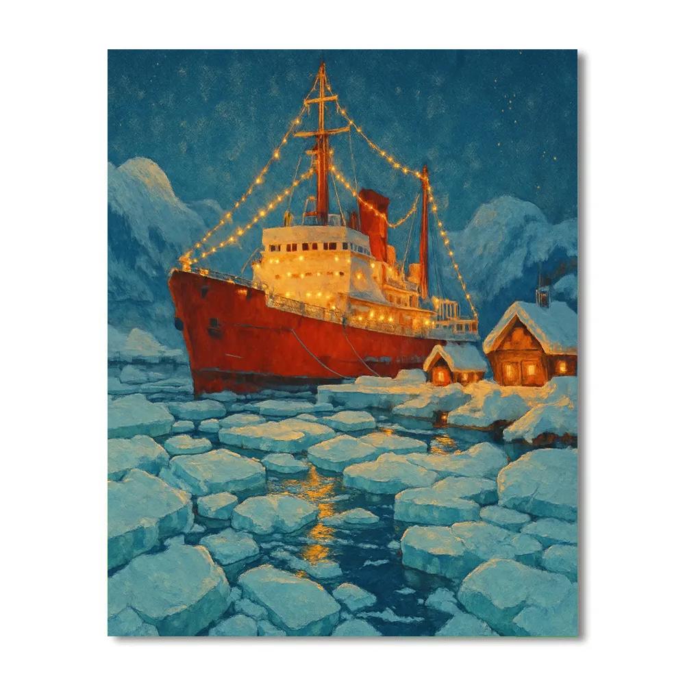 North Pole Icebreaker Harbor Lights DIY paint by numbers