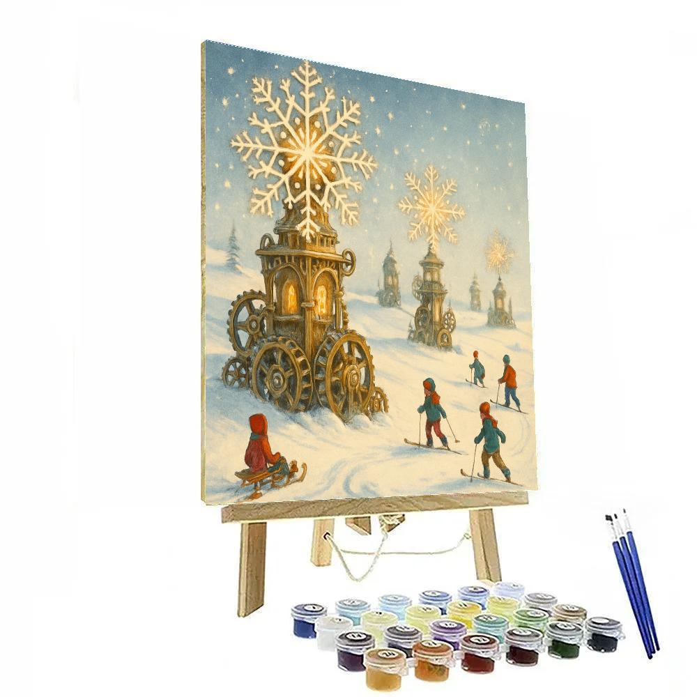 Christmas Clockwork Snow Field DIY paint by numbers