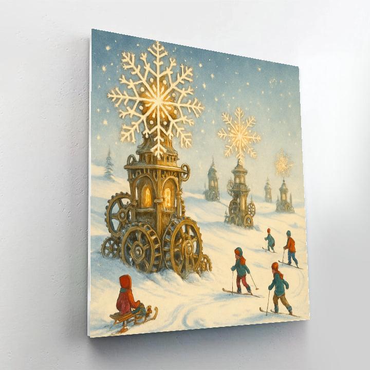 Christmas Clockwork Snow Field DIY paint by numbers